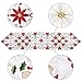 OurWarm Christmas Embroidered Table Runners Poinsettia Holly Leaf Table Linens for Christmas Decorations 15 x 70 Inch