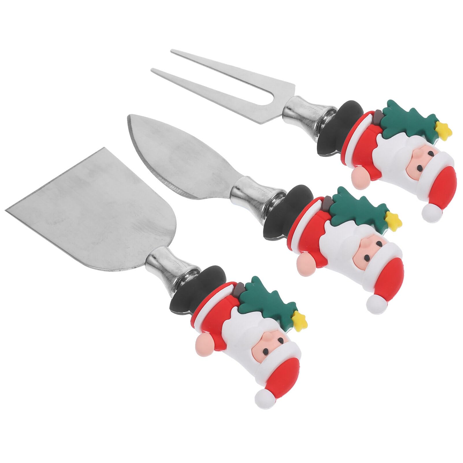 Juego de cuchillos navideños para queso PRETYZOOM de acero inoxidable, herramientas de 3 uds.