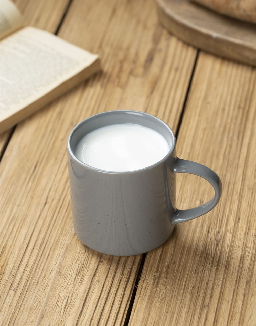 Richimount - Set di 6 tazze da caffè, serie Nebula, 355 ml, con manico, per caffè, tè e bevande calde, ideali per cucina, sala da pranzo e colazione, grigio scuro