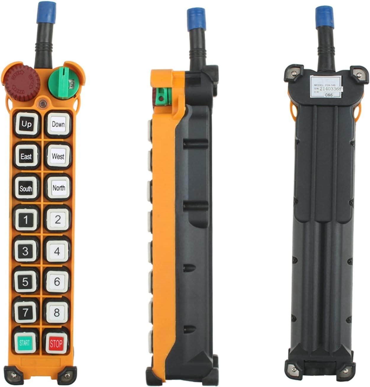 Single Speed F24-14S Driving Crane Industrial Wireless Remote Control 14 Channels 12V 220V 380V with Emergency Stop Radio Switch(DC 24V)