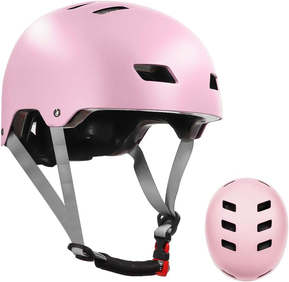 Skateboard Bike Helmet with Two Removable Liners Adjustable Ventilation for Multi-Sport Scooter Roller Skate Inline Skating,3 Sizes for Kids,Youth,Adult