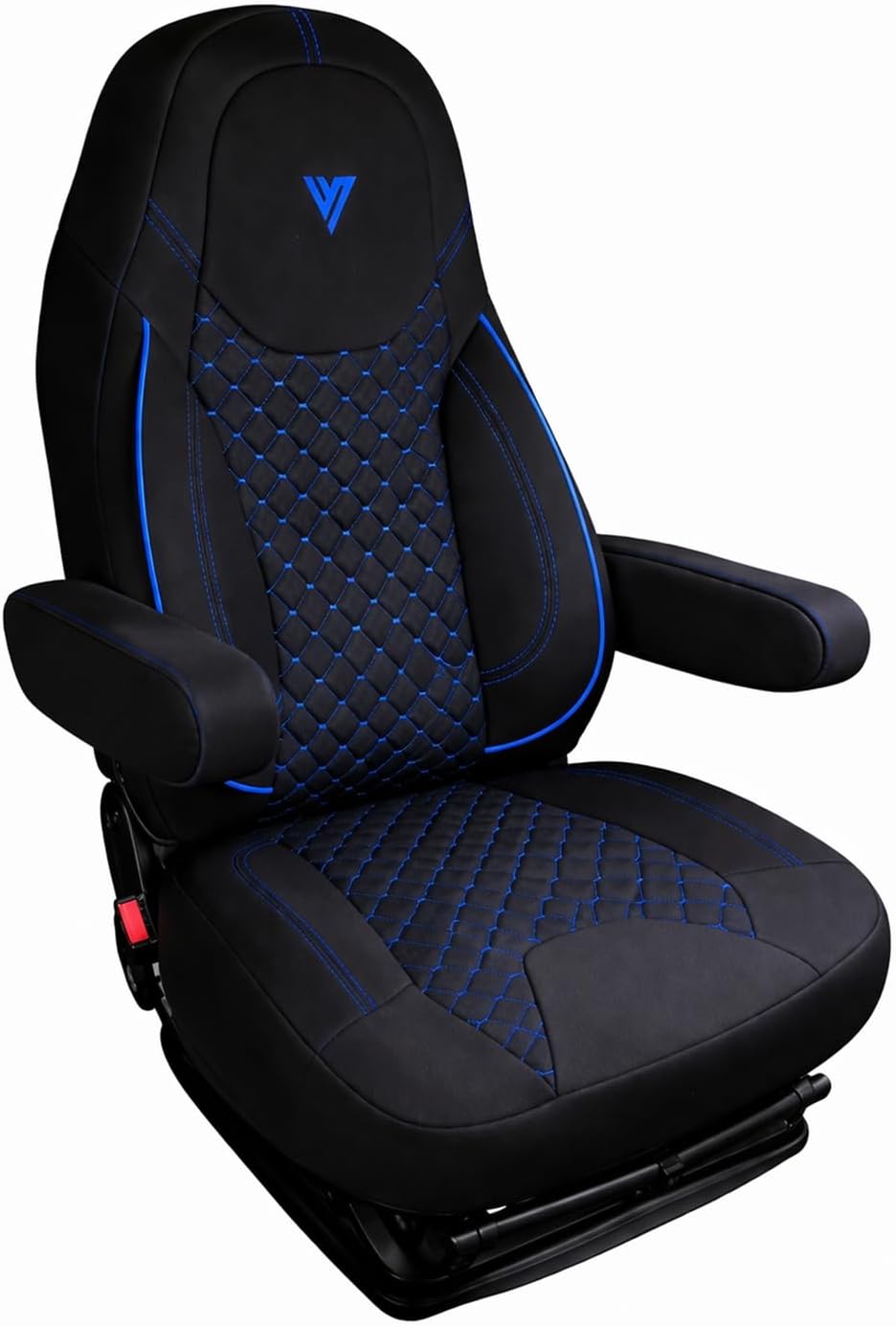 Seat Cover for Volvo VNL 2004–2018 OEM Stock Seats – Custom-Fit Heavy-Duty Protection, Durable Material, Easy Installation, Semi Truck Interior Upgrade (Black/Blue)