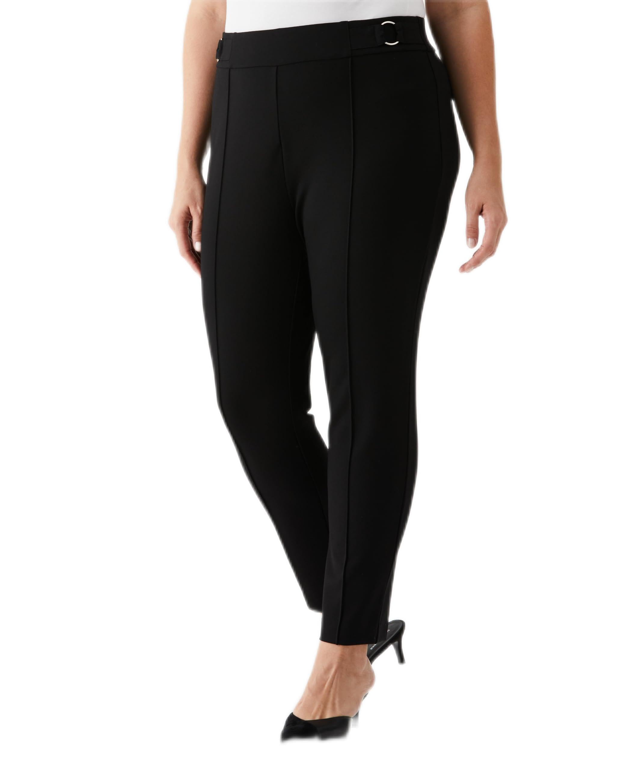 Rafaella womens 28 Plus Size Slim Ankle Pant With Hardware Pull-on Waist With Slimming Panel Stretch Classic Fit