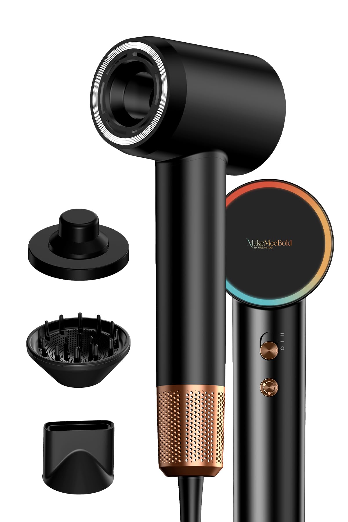 MakeMeeBold High-Speed Hair Dryer | 110,000 RPM BLDC Motor | 3X Faster Drying | 5 Modes with AI & Kids Mode | Ionic Hair Dryer with Diffuser & Concentrator | Auto-Clean & Overheat Protection | Ultra-Light & Wall-Mount Design-image-32