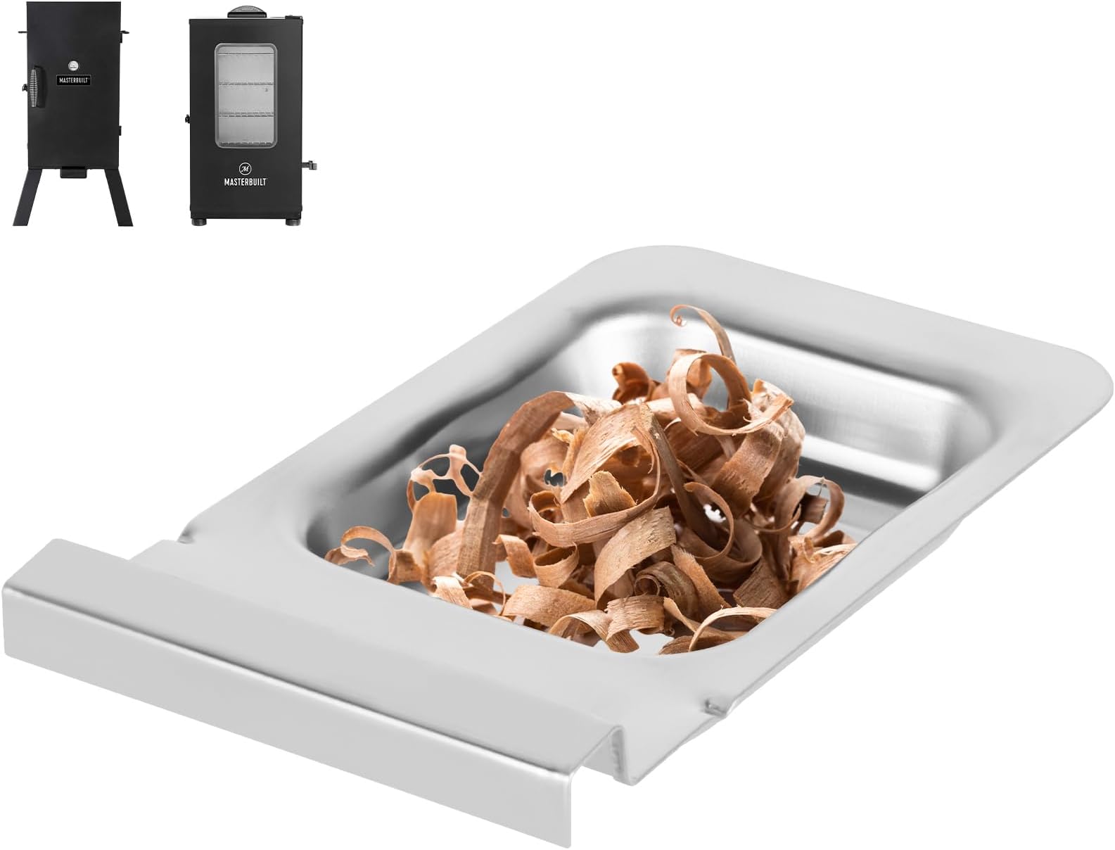 Stainless Steel Replacement Wood Chip Tray for Masterbuilt 30 and 40 Inch Digital Electric Smoker, Wood Chip Box Parts for 9007140023 Masterbuilt Electric Smoker Accessories,7.5''L X 4.5''W