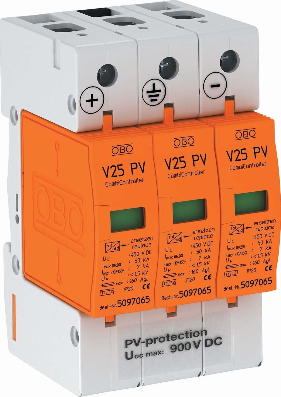 OBO Bettermann 5097447 V25-B+C 3-PH900 SPD T1+T2 PV 900V