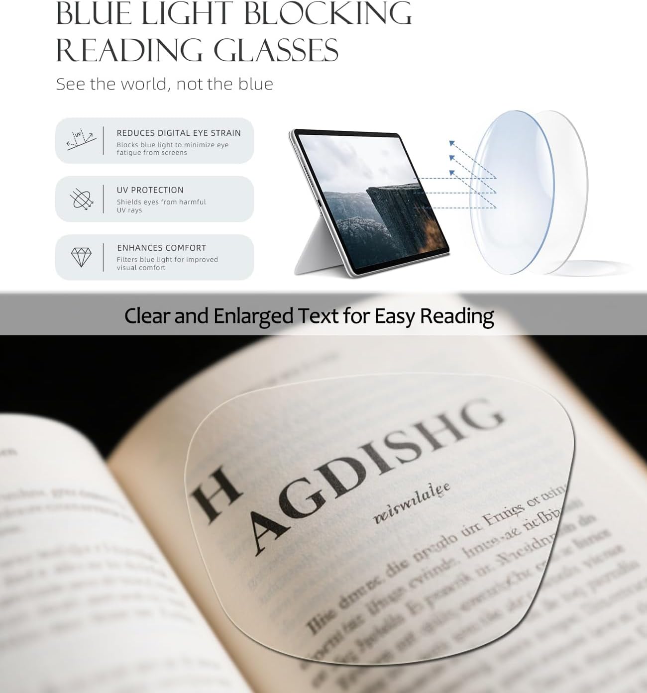 Hubeye Oprah Style Readers for Women Stylis Style Reading Glasses with Blue Light Blocking and Spring Hinge - Image 5