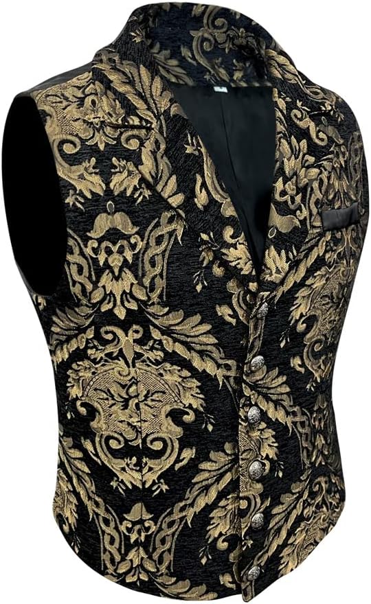 Mens Victorian Gothic Suit Vest Steampunk Waistcoat - Image 2