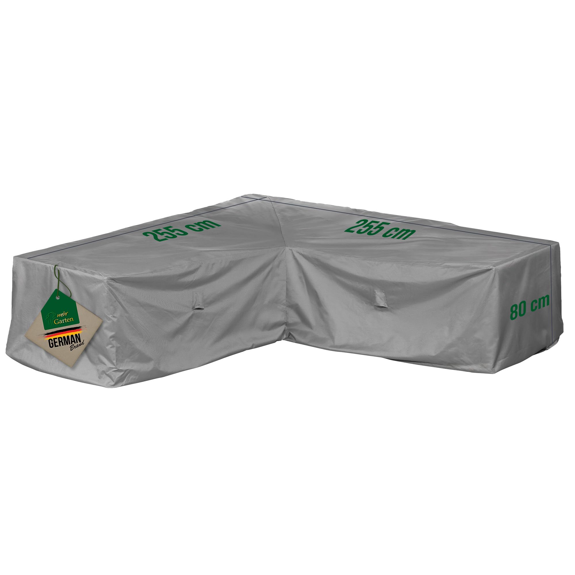 Funda protectora para sofá esquinero de jardín | 255 x 255 x 80 cm | Poliéster tejido Oxford 600D, color: gris