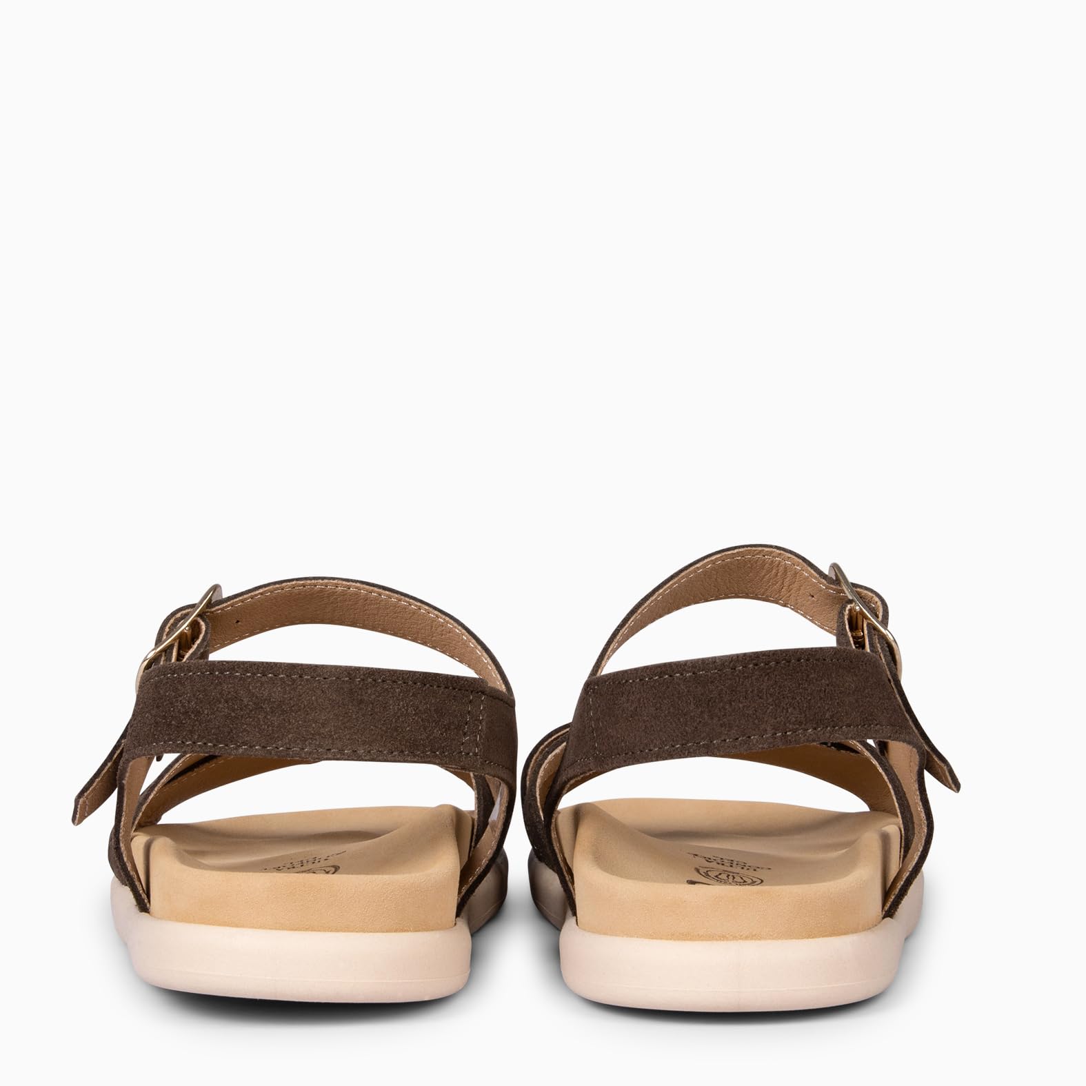 miMaO. Sandalias para pie ancho de piel de ante. Hechas en España