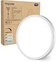 Vista 37 de Paquete de 2 lámparas de techo LED de montaje empotrado, color negro, 12 pulgadas, 28 vatios, regulable y 3000K-4500K-6000K, lámpara de techo de 3