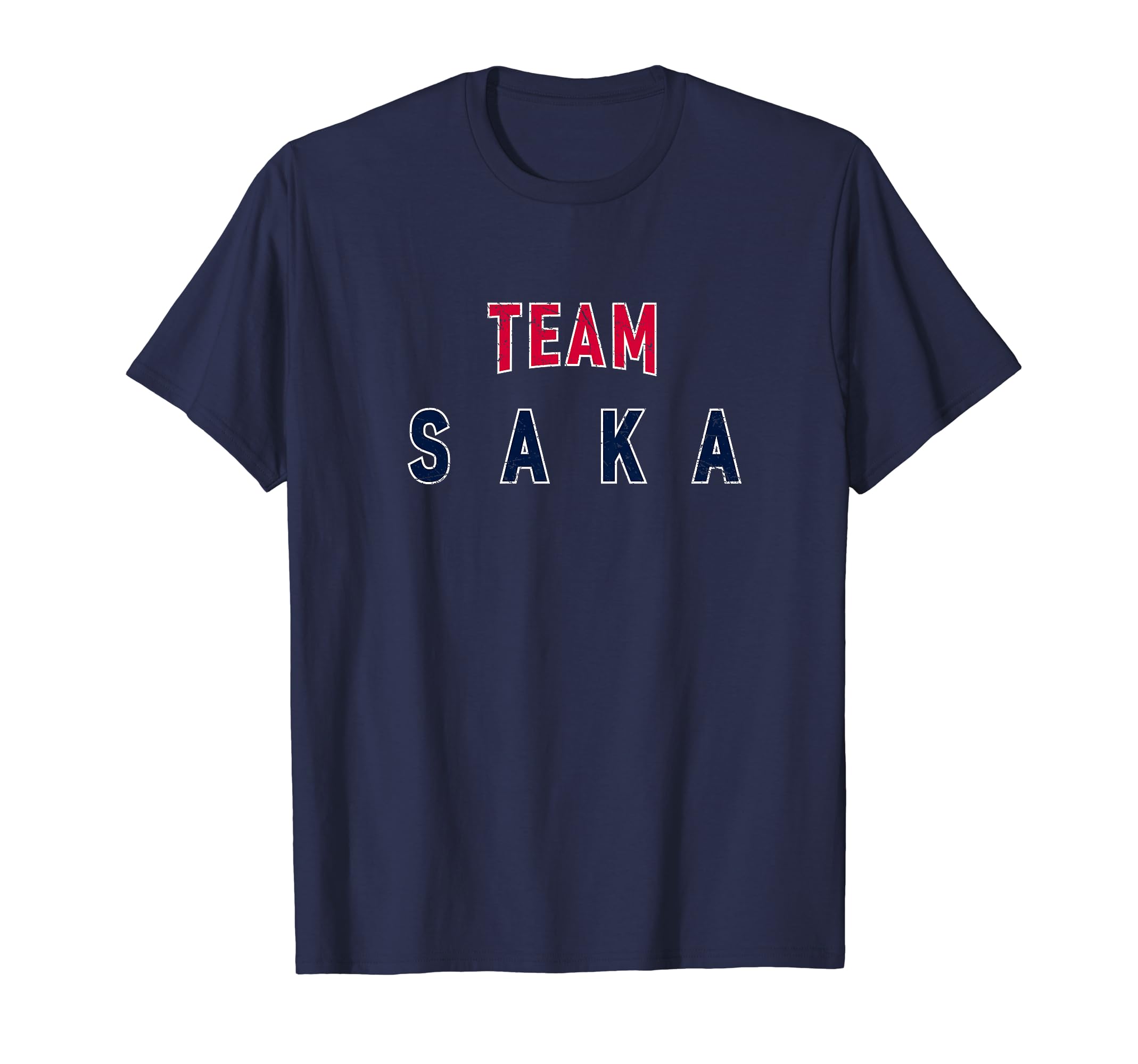 Distressed Team Saka Surname Proud Family Last Name Familia T-Shirt