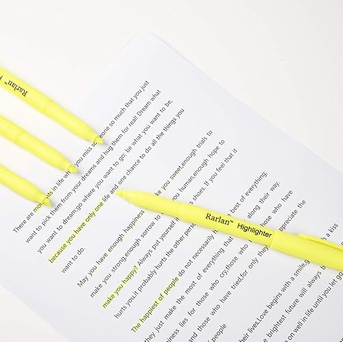 Miniatura 4 de Rarlan Resaltadores, punta de cincel, amarillo fluorescente, paquete a granel de 96 unidades