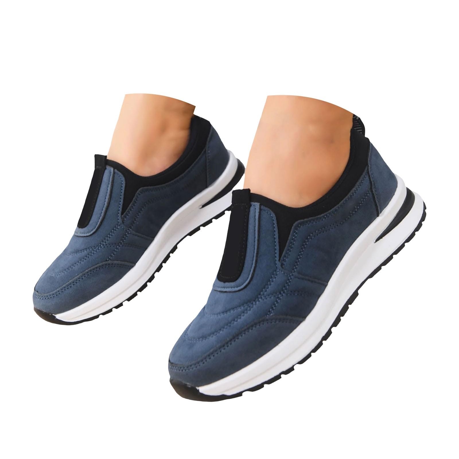Zapatillas de deporte para mujer Slip On Zapatillas Anchas H Zapatos