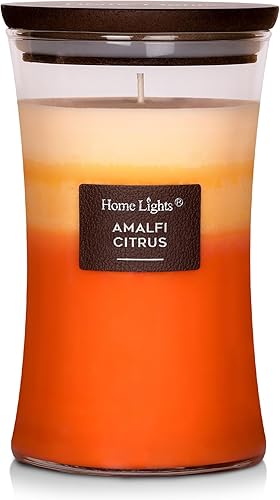 HomeLights - Velas altamente perfumadas de 3 capas, vela grande de reloj de arena para el hogar, jazmín blanco, velas de aromaterapia que quema