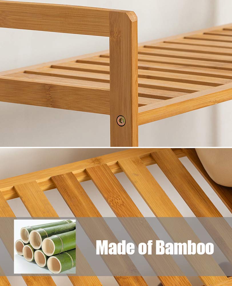 Zapatero de bambú de 3 Niveles para Entrada, Estante de Almacenamiento Sencillo para Sala, baño y Oficina. Diseño Compacto (3,68 × 25 × 71 cm).