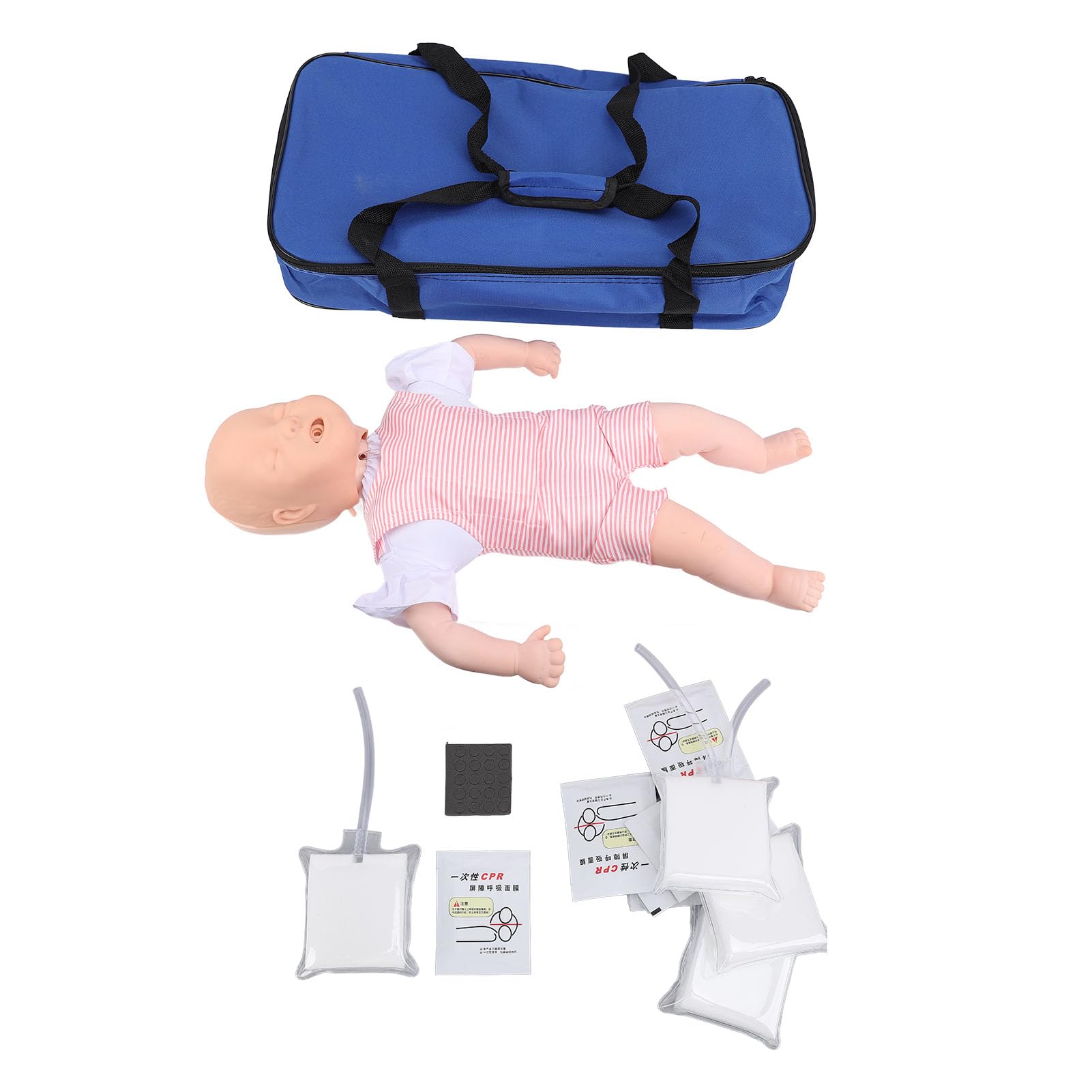 Fockety CPR-Trainingspuppe für Kleinkinder, Simulierte CPR-Puppe für Kleinkinder mit Mittlerer Haut, CPR-Set für Kleinkinder mit Aufbewahrungstasche für Obstruktionstraining, Notfallpflege
