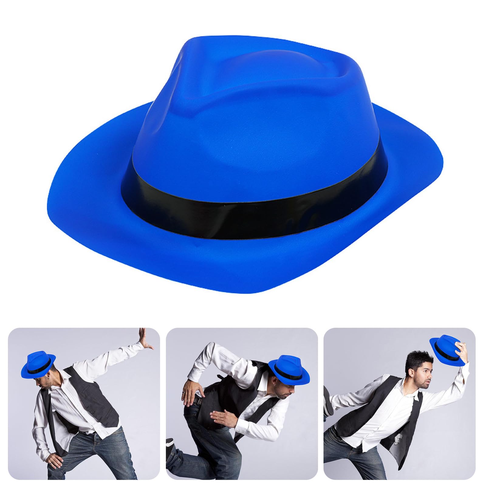 Chapeau Homburg Fluorescent - Accessoire Fête Western Unisexe | Pour Hommes, Femmes, Enfants | Look Vintage