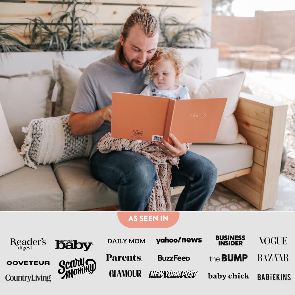 Lucy Darling Baby Erinnerungsbuch, Luxus Baby Erstes Jahr Buch & Fotoalbum für Baby Junge/Mädchen, Andenken Baby Bücher & Tagebücher, geschlechtsneutrale Erinnerungen & Meilensteinbuch,