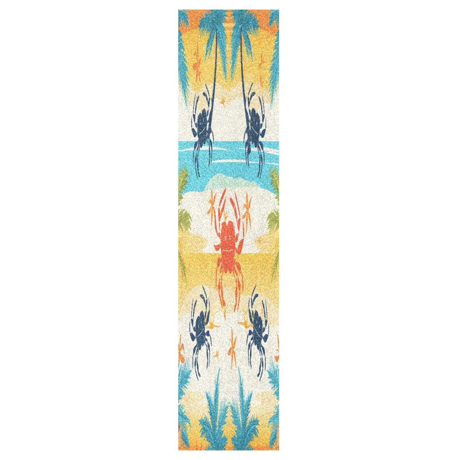 CEBUGI Palm Trees and Crabs Skateboard Grip Tape 33x9in Waterproof Tear-Proof Longboard Grip Tape Bubble Free Non-Slip Scooter Grip Tape for Girls Boys