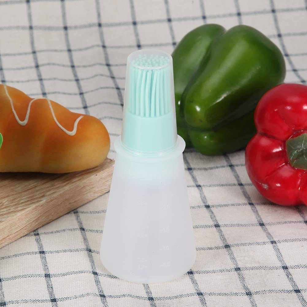 Oil Brush for Cooking, Silicone Bottle Brush Basting Brush Cooking Brush Food Brush 2pcs Silicone Oil Bottle Brush for Olive Oil Honey Sauce (Nordic Green)