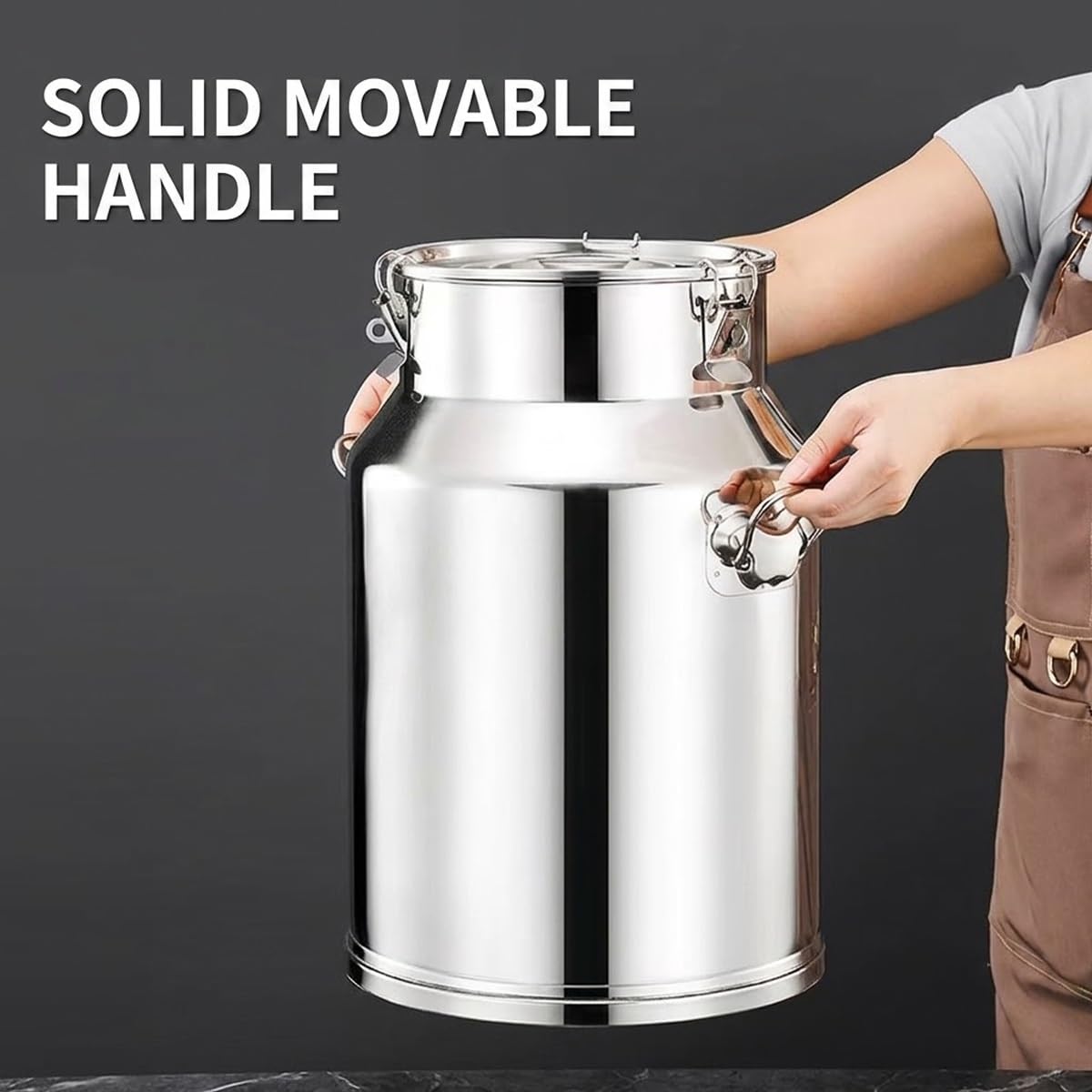 Secchio per Il Latte in Acciaio Inox da 20 Litri con Rubinetto, Secchio in Metallo per Il Vino (11L)