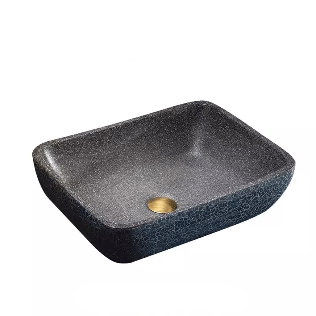 HTTGDGDH Bathroom Sink Retro Bathroom Washbasin Countertop Washbasin Art Hotel Basin Ceramic Basin Balcony Countertop Basin Bathroom Vessel Sinks,A