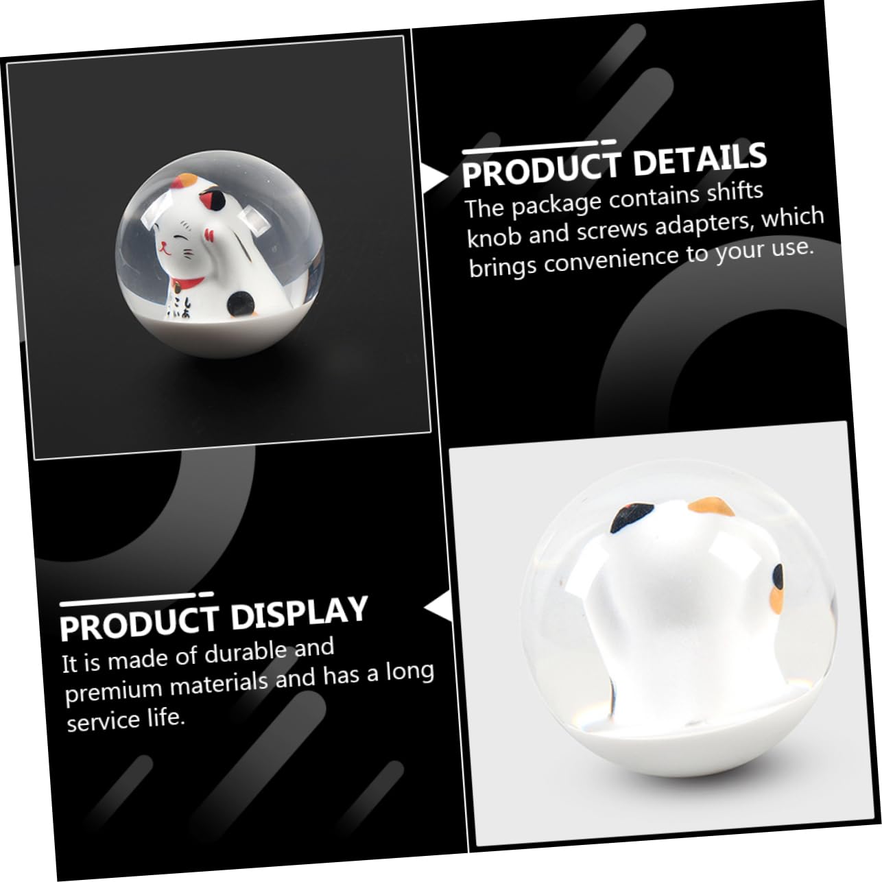 SOLUSTRE 3sets Pomelli per Cambio Auto Pomello Rotondo per Cambio con Adattatori Design Elegante e Resistente per Guida e Confortevole
