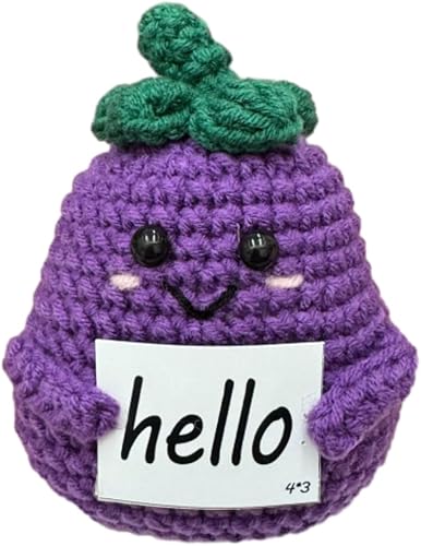 Miniatura 10 de Positive Poo - Divertido compañero de patatas positivas de ganchillo con tarjeta de afirmación de positividad para divertidos regalos de broma de