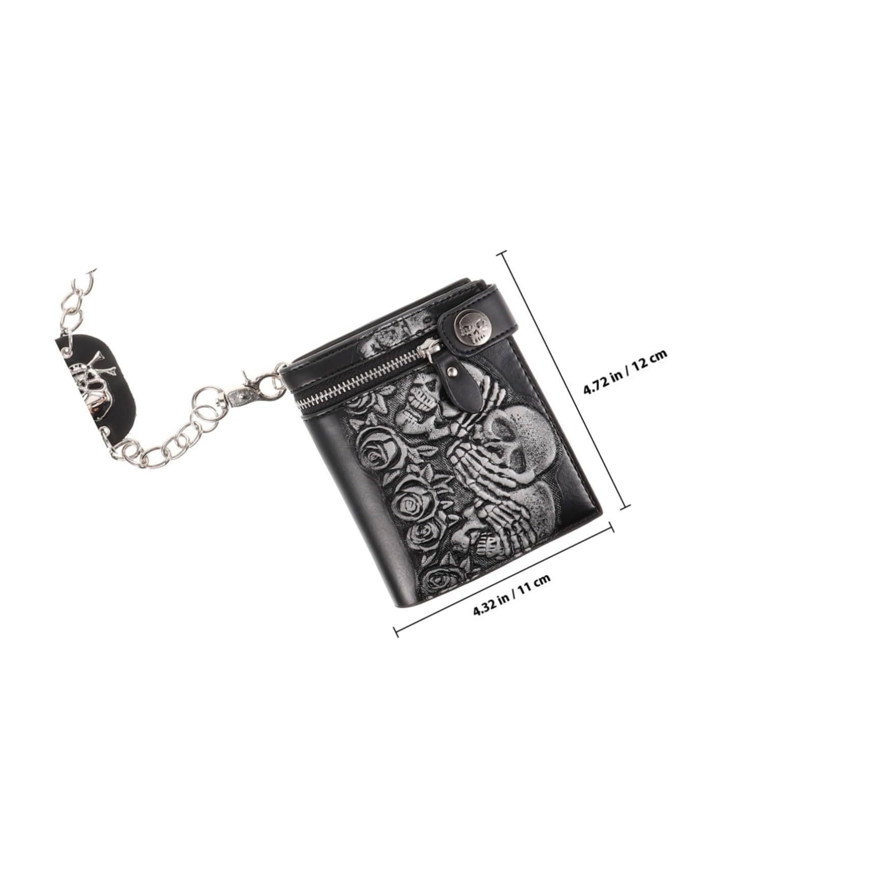 VALICLUD Billetera De Cuero con Cadena Monederos Bolsa De Terror Diariowallet Bolsa Crossbody con Motivo De Calavera Billetera De Motorista De Anime Hombres y Mujeres Cartera Punk