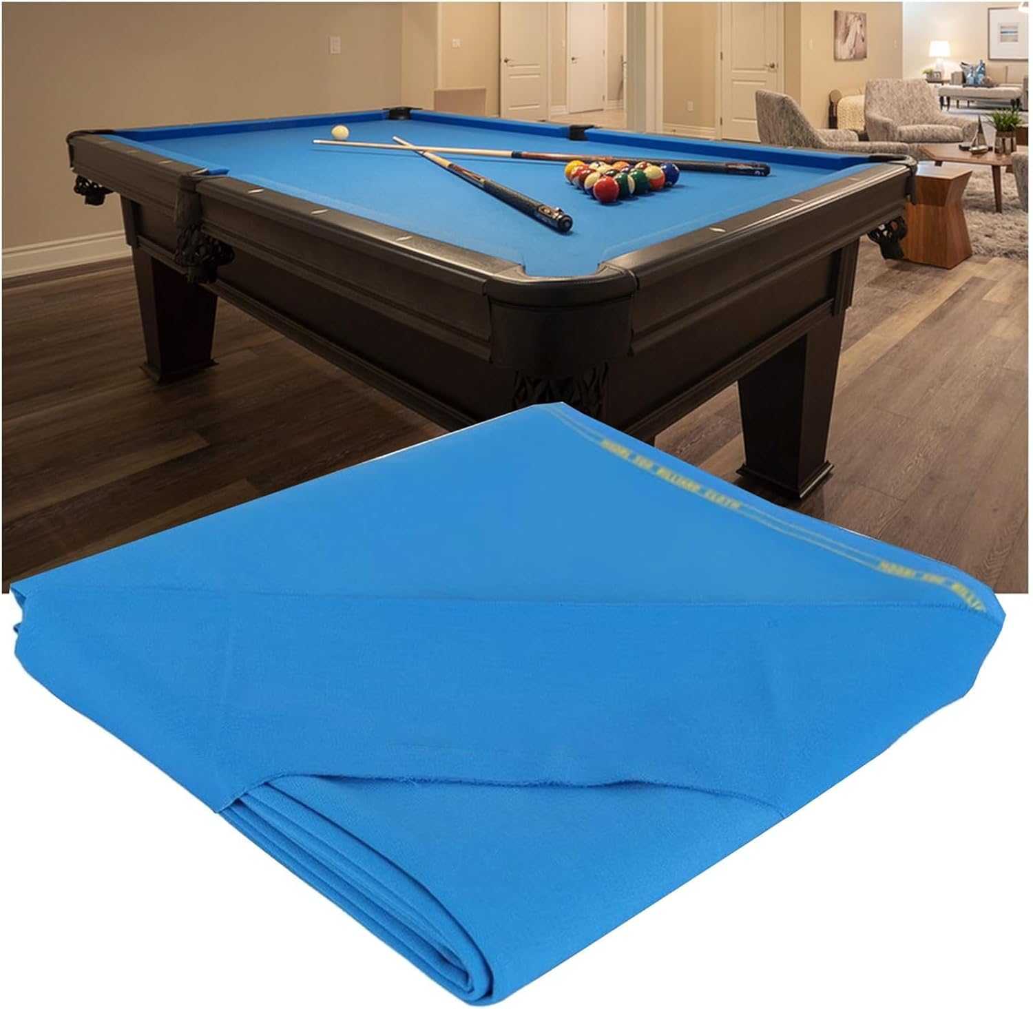 VUIKLCty Snooker Table Cloth (including 6 Edge Strips), Suitable For Home Or Pub Games Rooms(Yellow)