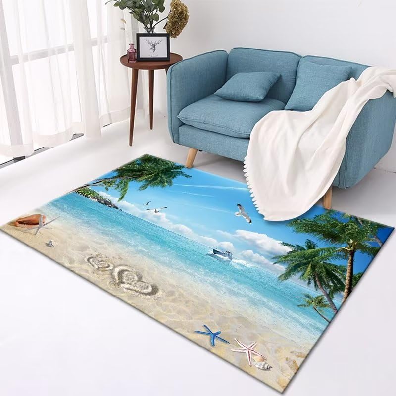 Tapis de chambre fille bleu réglable visuellement pour rafraîchir un grand salon