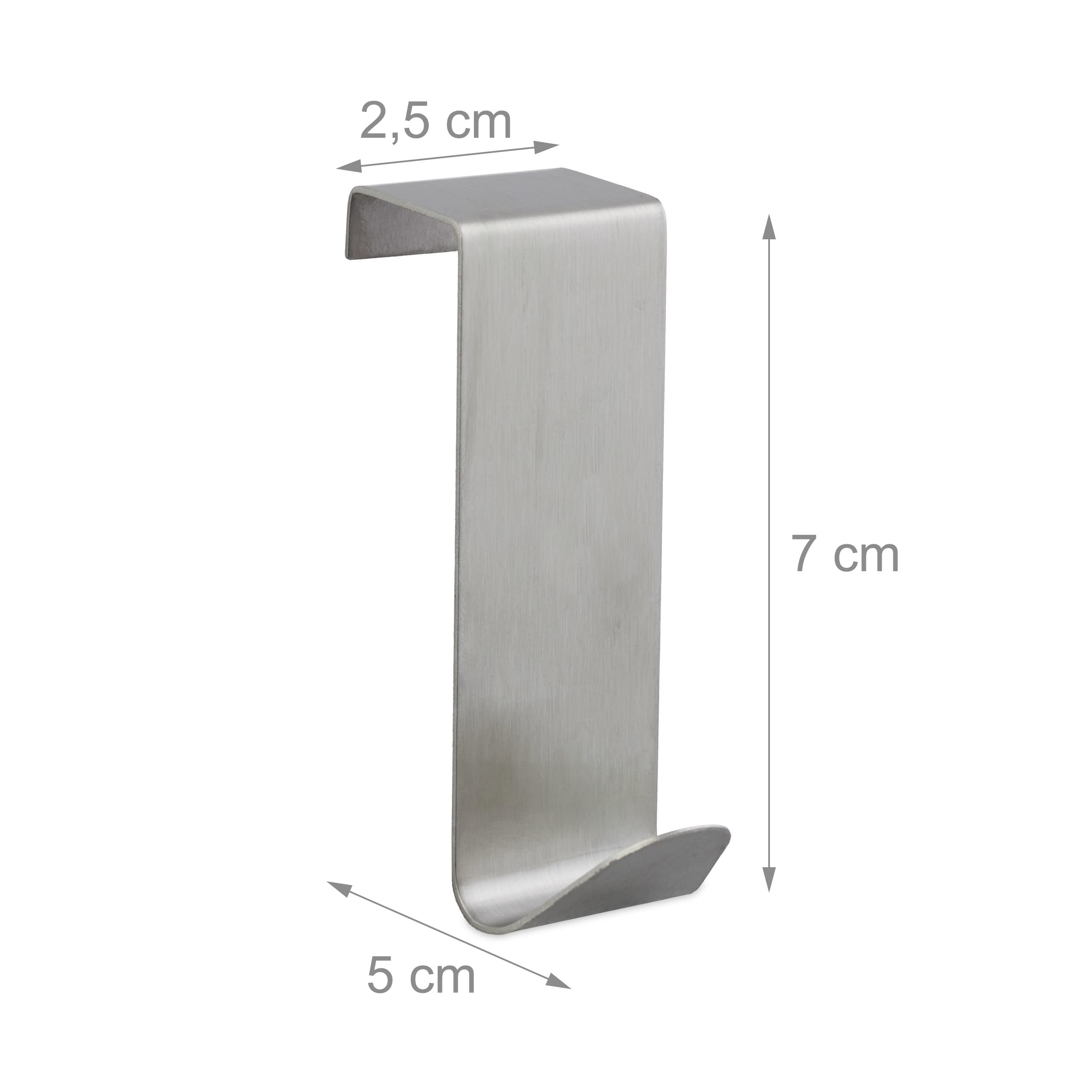 Relaxdays Ganci a S Acciaio Antiruggine 4 pz per Porta Mobili 2 cm