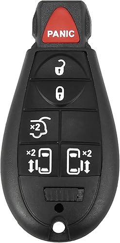 X AUTOHAUX Llave de repuesto para automóvil M3N5WY783X 433Mhz para Dodge Grand Caravan para Chrysler Town and Country 6 botones con llave de puerta