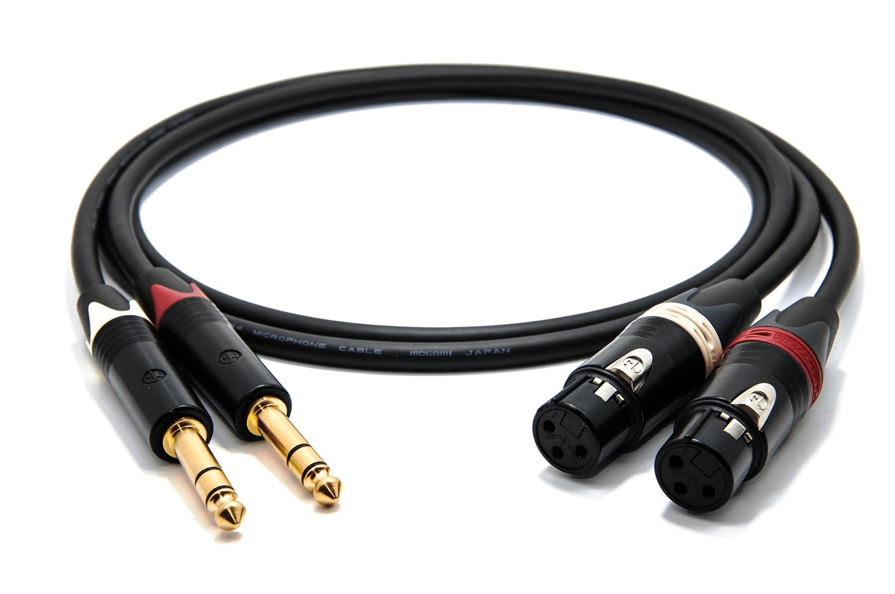enoaudio Mogami 2534 Quad Cable pares (L,R) Estéreo balanceado | Neutrik 6,3 mm TRS – XLR hembra | HiFi - 0,5 m