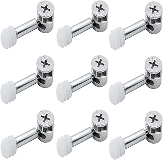 Nuluxi Mimośrodowe złącze mebli złącze szafki śruby mimośrodowe kołki mocujące do szafy szuflad do szafek mebli szafek stołowych łączące śruby kołki i nakrętki plastikowe (20 zestawów)