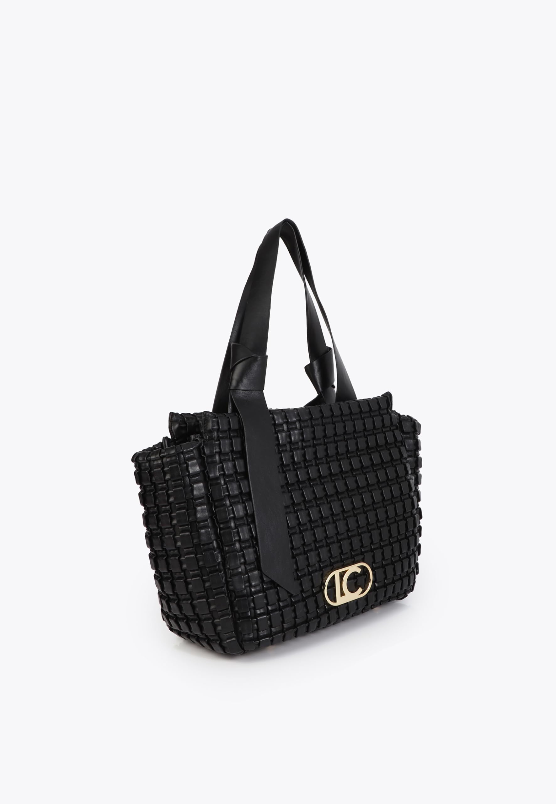 LOLA CASADEMUNT Bolso material trenzado y lazo