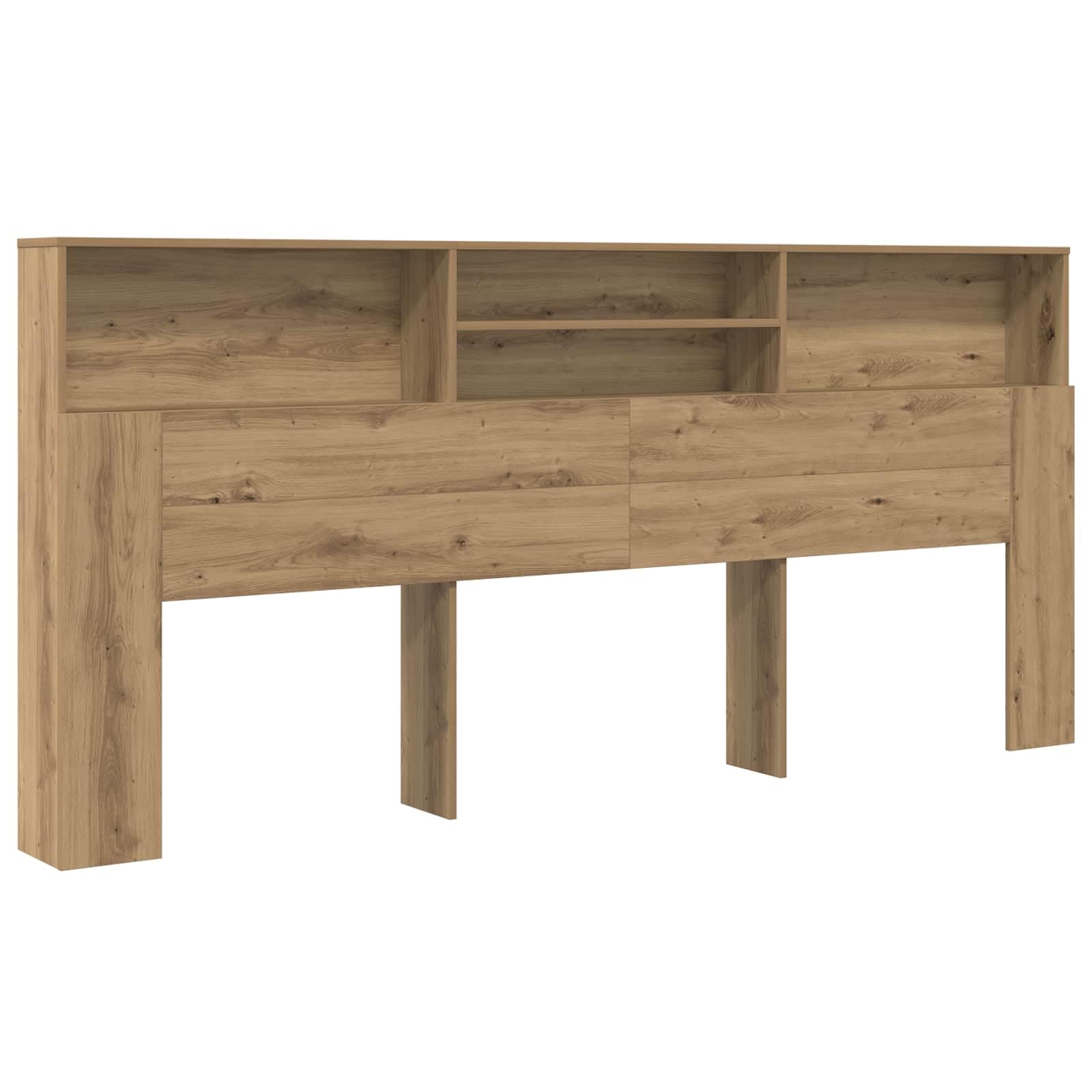 Hothingwell Bettgestell aus Holz, Eichene | Wandmontage, integrierte Regale, moderner Stil, einfache Reinigung mit feuchtem Tuch