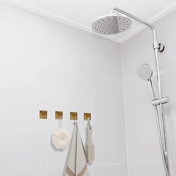 4 Pack Rustproof Self Adhesive Hooks, Stainless Steel Wall Hooks, 3M