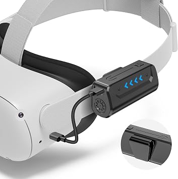 5000mAh Battery Pack for Meta Quest 2, Lightweight Extended VR Battery Pack Charger Accessories for Meta Oculus Quest 2 Original Head Strap and Elite Strap, for Extra 2-4H Playtime - Black