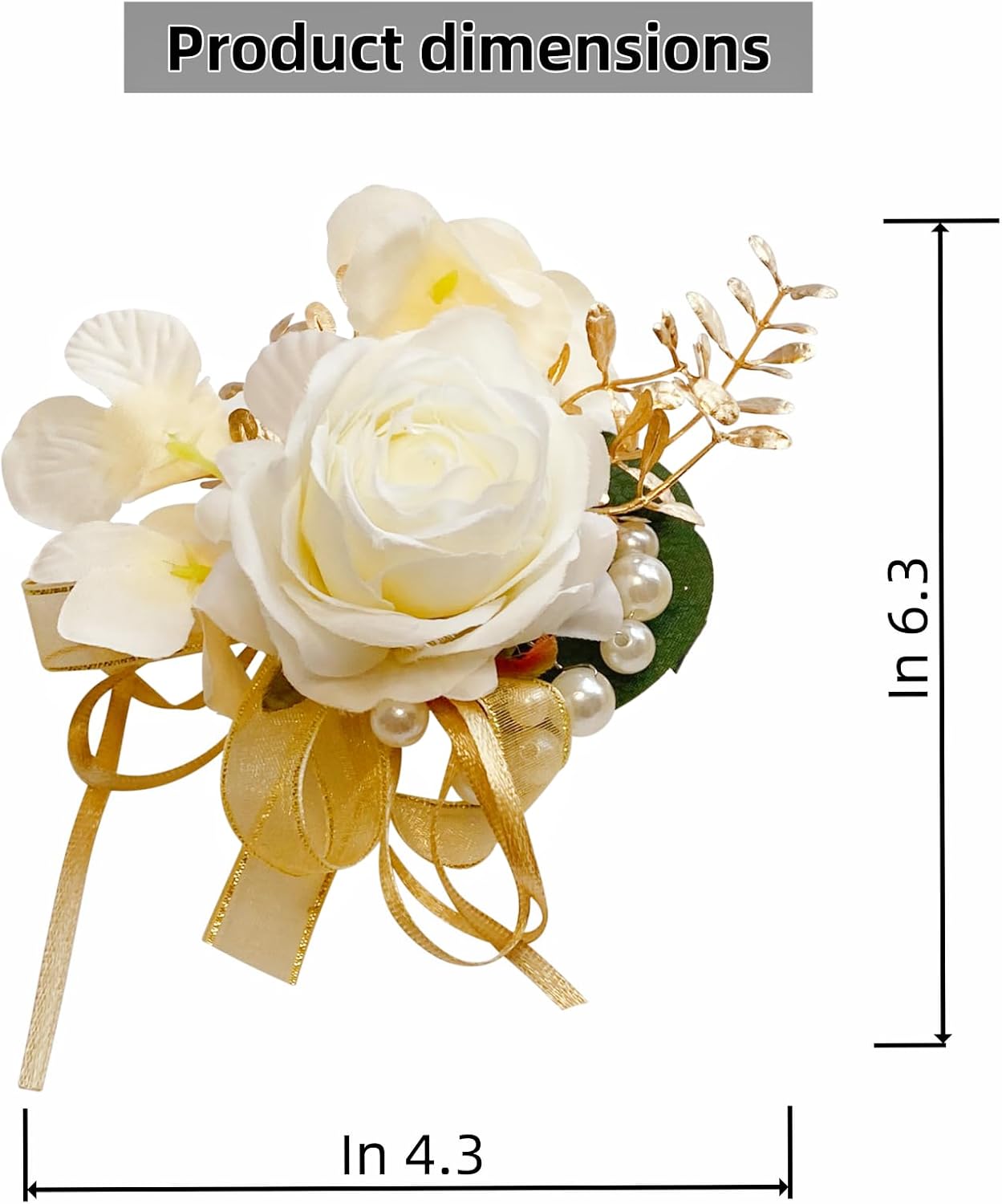 Champagne Rose Boutonniere for Men 8 Pcs-Groomsmen and Groom Boutonniere for Wedding, Prom and Anniversary,Formal Dinner Party & Ring Bearer Accessories(B)