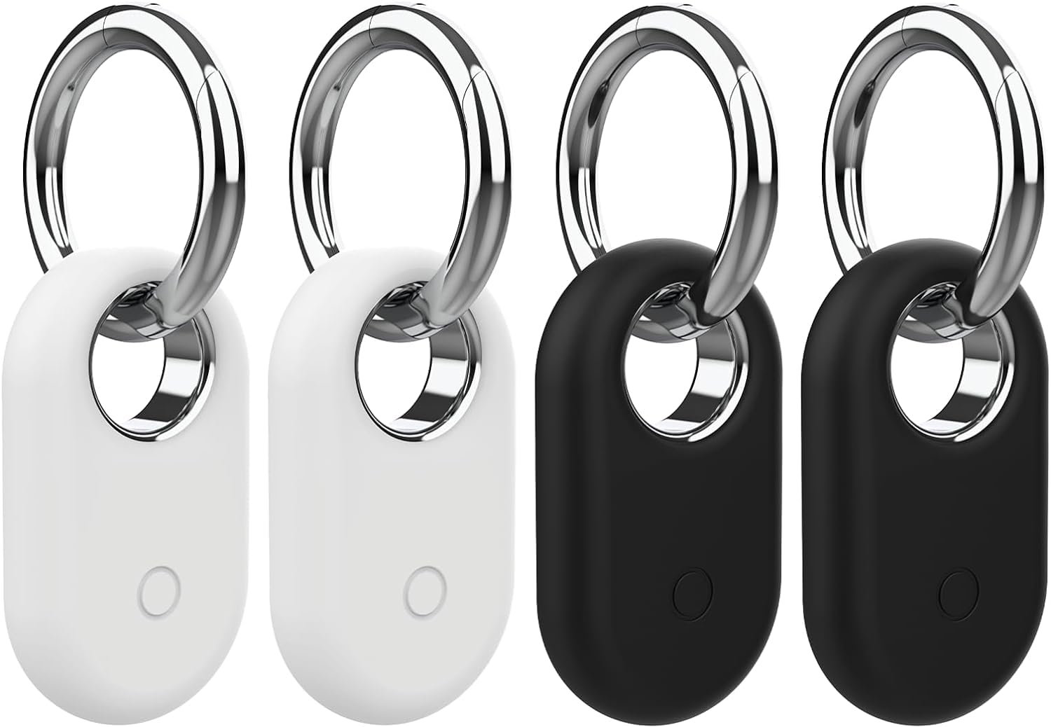 heus4 Pack Compatible with Samsung Galaxy Smart Tag2, Protective Silicone Case with Key Ring, Anti-Scratch Protector, Tracking Device Cover for Luggage/Car Keys/Wallet