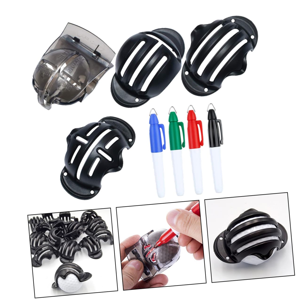 Toyvian Zeilenzeichnung Set Strichzeichnungsmarker Markierungsgolf Golfmarker Linienmarkierung Werkzeug Golfausrüstung Golf-Tool Golf-Stifte Golfzubehör Stift malen Zufällige Farbe