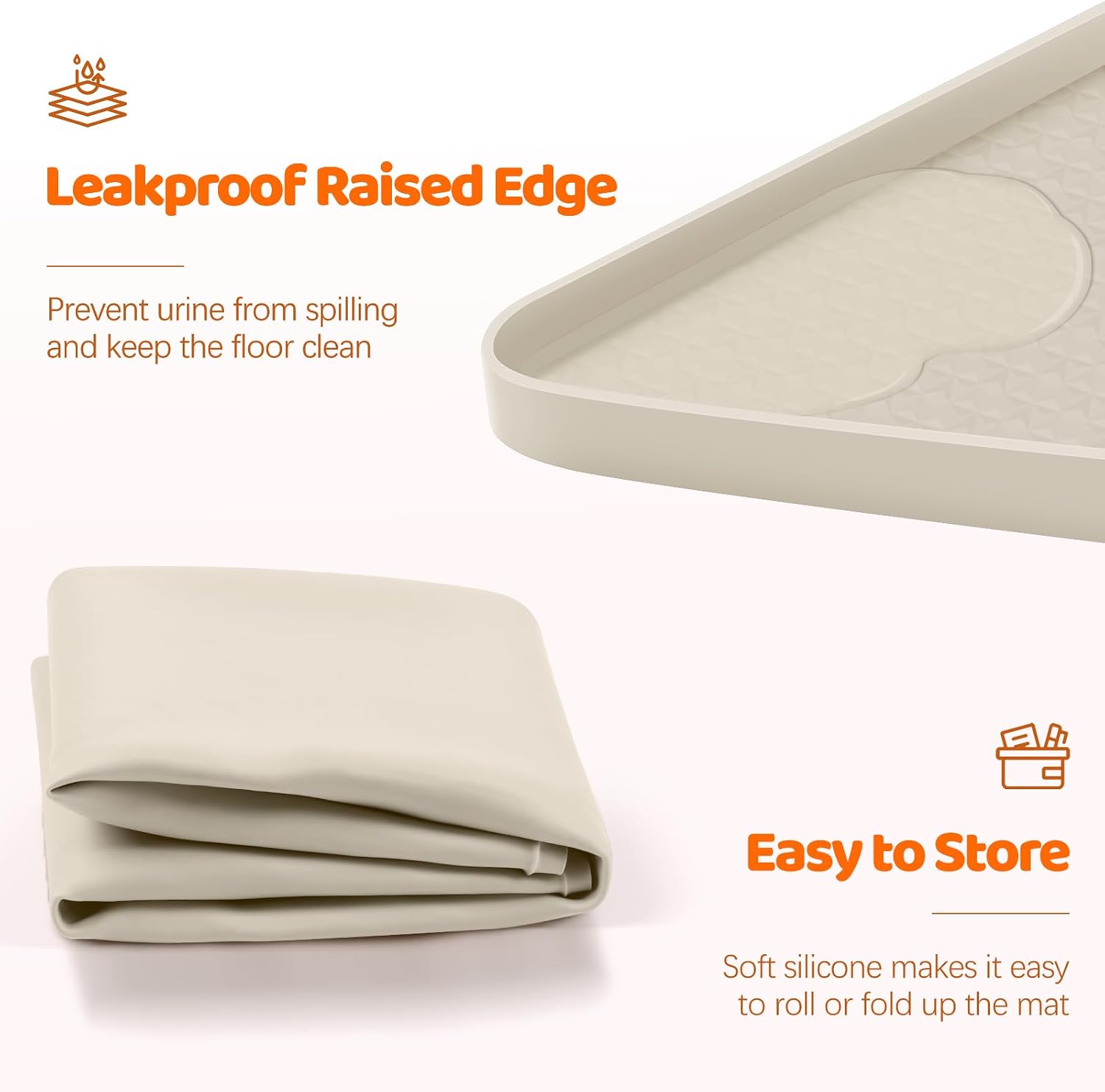 Pee Pads for Dogs 51"x25.6" Reusable Puppy Training Pad Mat, Beige image 3