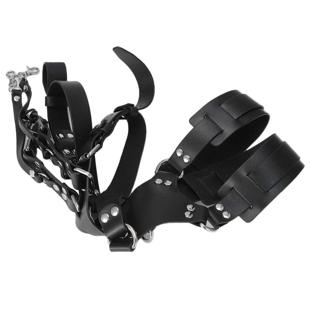 Imbracatura Doppio Fotocamera Pelle, Tracolla Regolabile Reflex | Tracolla Multiuso Resistente con Elementi in Ottone e Imbottitura Schiena Larga per Distribuzione Peso Fotografi