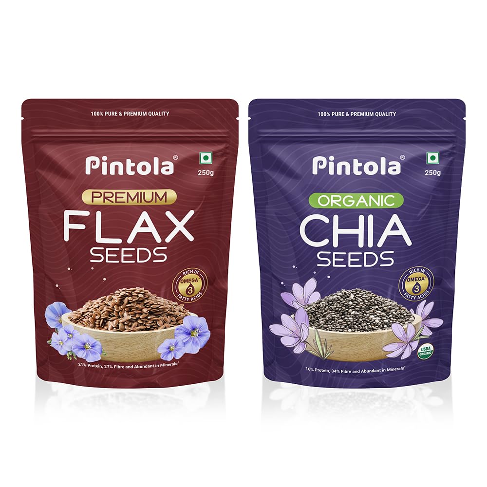 Pintola Combo of Flax Seeds & Chia Seeds 250g each, 100% Pure, Energy Booster, Aids Weight Management (B0D8QBBCKB) Amazon Price History, Amazon Price Tracker