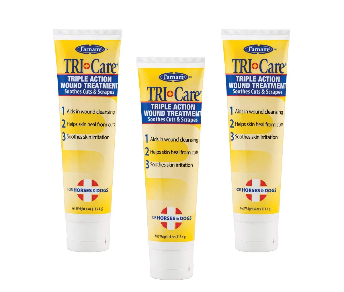 (3 Pack) Farnam Tri-Care 3-Way Wound Treatment 4-Ounce Each