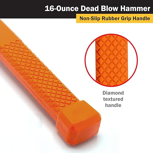 Miniatura 33 de Titan 63148 Martillo de soplado muerto de 3 libras con cabeza rellena de acero, resistente a chispas y rebotes, mango texturizado de diamante