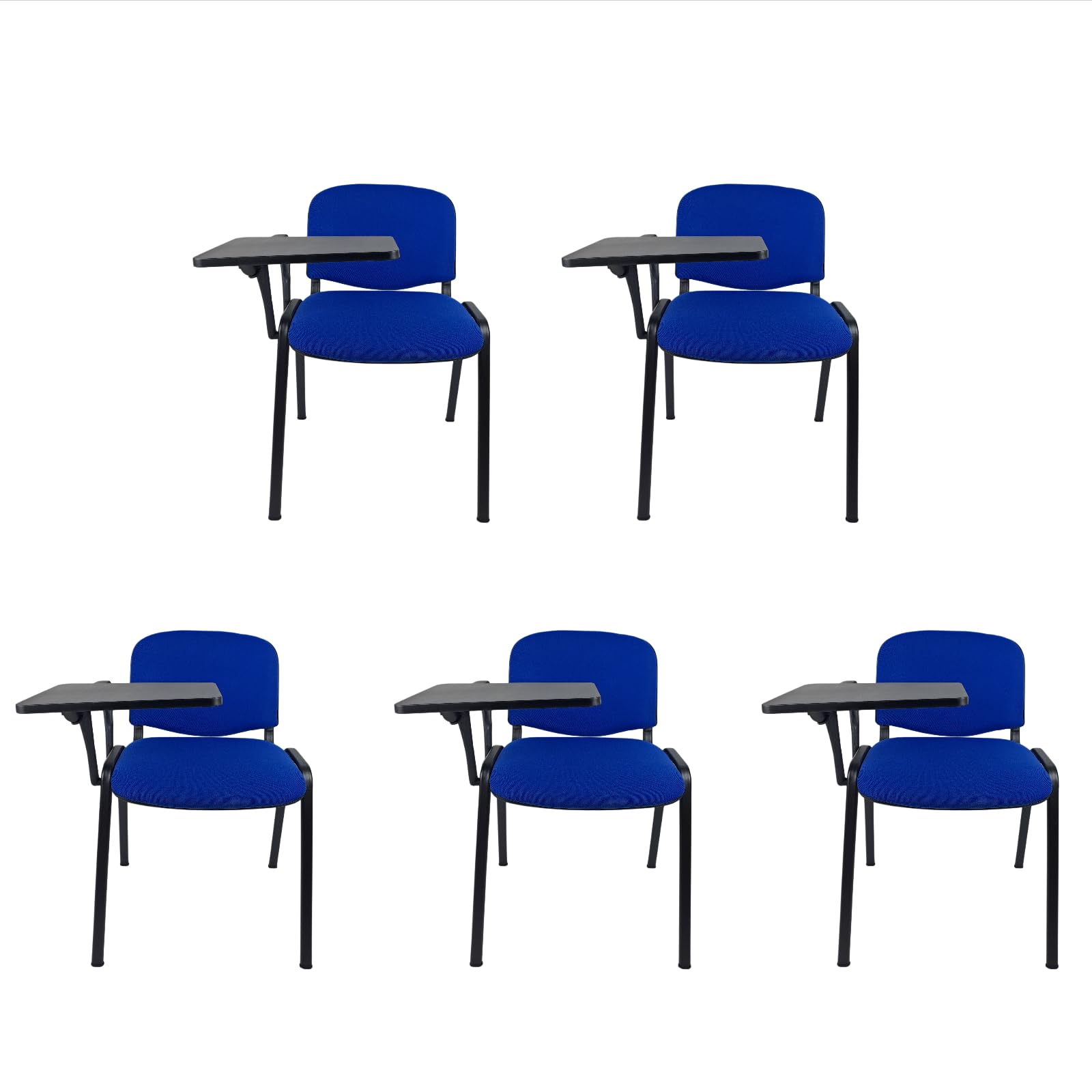 Set 5 Sedie Conferenza con Scrittoio Ribaltabile | Sedia Aula Formazione Università e Sala Riunioni | Seduta Ergonomica | Vari Colori