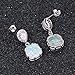 CiNily Opal Dangle Earrings Gemstone Drop Earring 14K White Gold Plated White Fire Opal Zircon Women Gemstone Stud Earrings